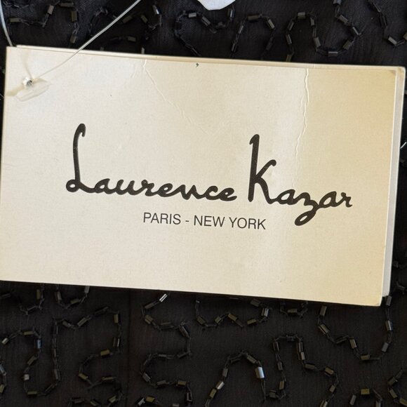 Laurence Kazar NWT Formal Dress Plus Size 2X Beaded Sequin Silk Lined Black Vtg - Picture 9 of 12